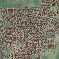 Second close-up of the map of Spring Hill, Florida print showing more streets and buildings
