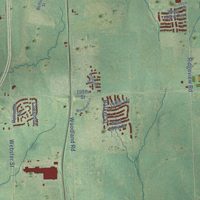 Second close-up of the map of Spring Hill, Kansas print showing more streets and buildings