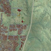 Second close-up of the map of Spring Hill, Tennessee print showing more streets and buildings
