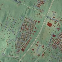 Second close-up of the map of Spring Mills, West Virginia print showing more streets and buildings