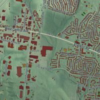 Second close-up of the map of Springboro, Ohio print showing more streets and buildings
