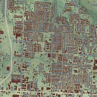 Second close-up of the map of Springdale, Arkansas print showing more streets and buildings