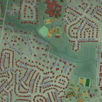 Second close-up of the map of Springdale, New Jersey print showing more streets and buildings