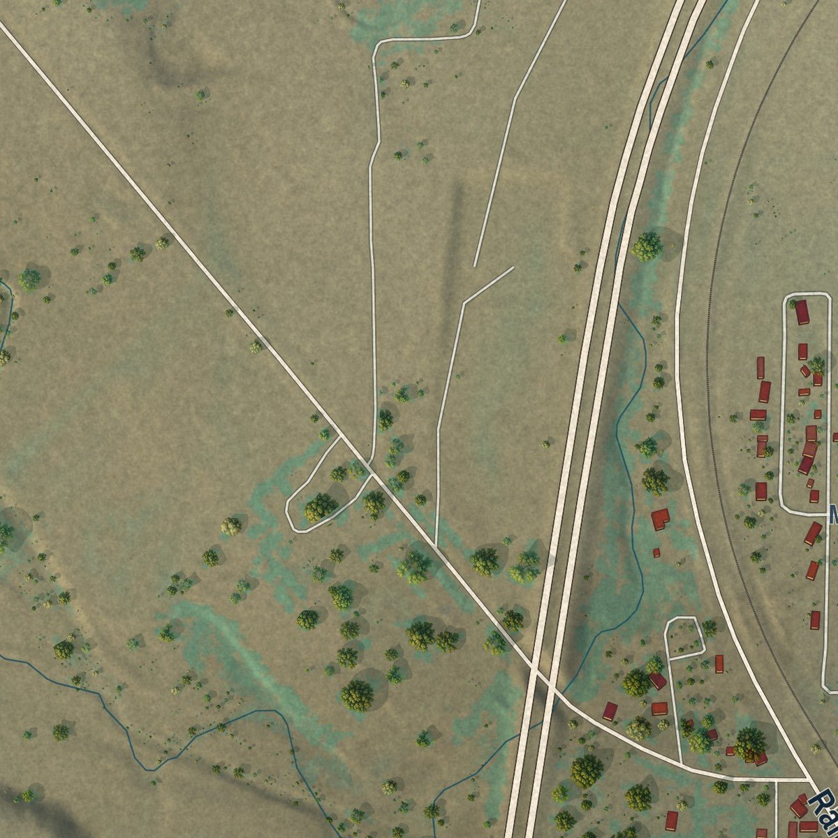 Second close-up of the map of Springer, New Mexico print showing more streets and buildings