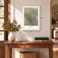 Springer, New Mexico map, 12 x 18 inch print in a white frame in an entryway