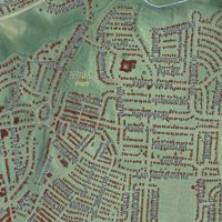 Second close-up of the map of Springfield, Delaware County, Pennsylvania print showing more streets and buildings