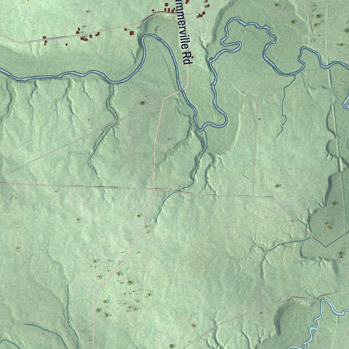 Second close-up of the map of Springfield, Erie County, Pennsylvania print showing more streets and buildings