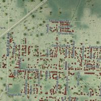 Second close-up of the map of Springfield, Florida print showing more streets and buildings