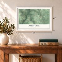 Springfield, Mercer County, Pennsylvania map, 12 x 18 inch print in a white frame in an entryway