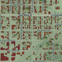 Second close-up of the map of Springfield, Minnesota print showing more streets and buildings