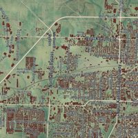 Second close-up of the map of Springfield, Missouri print showing more streets and buildings