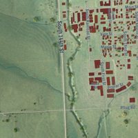 Second close-up of the map of Springfield, Nebraska print showing more streets and buildings