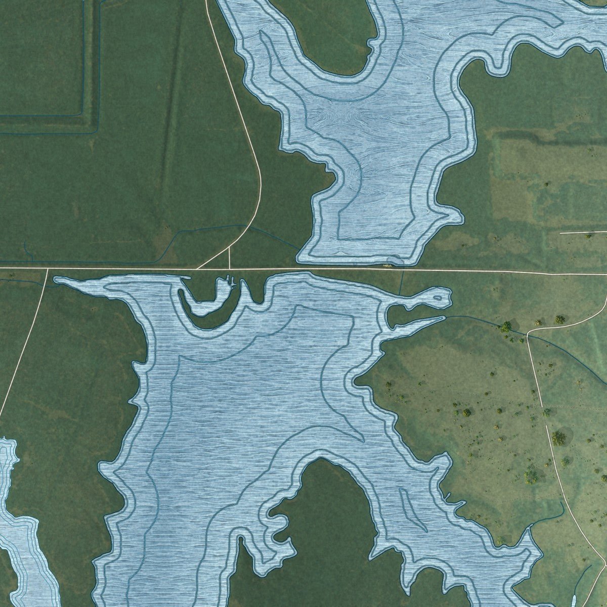 Second close-up of the map of Springhill, Louisiana print showing more streets and buildings
