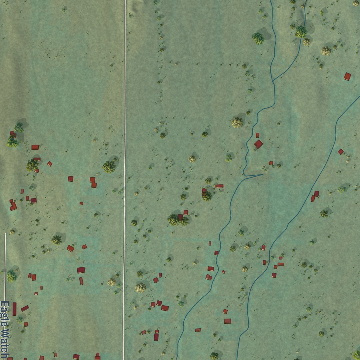 Second close-up of the map of Springhill, Montana print showing more streets and buildings