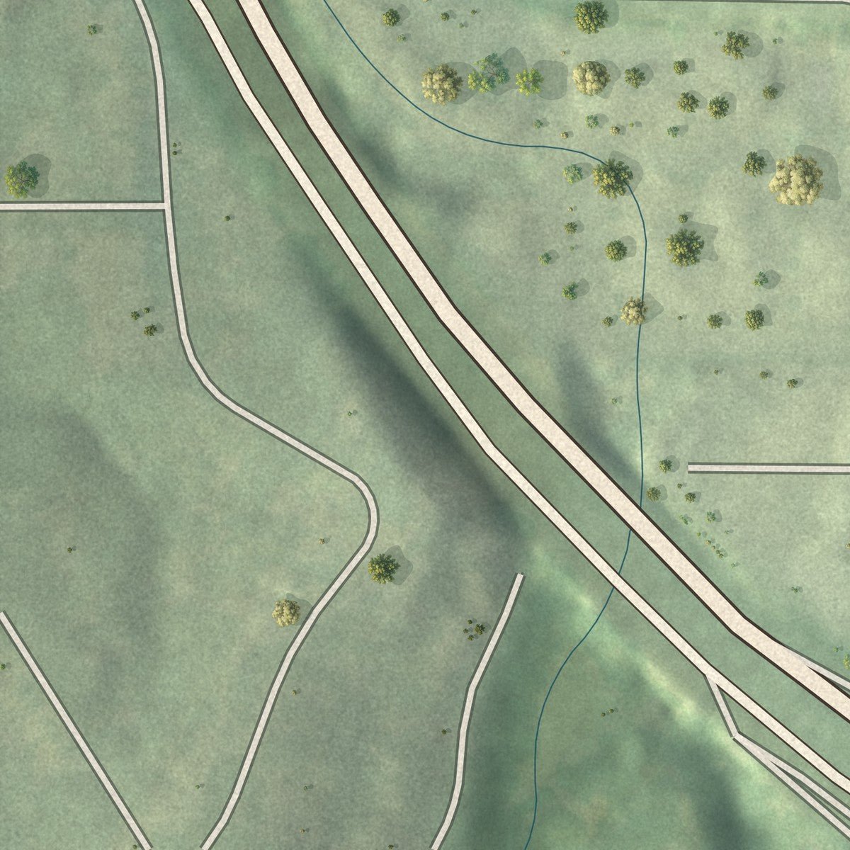 Second close-up of the map of Springlake, Georgia print showing more streets and buildings
