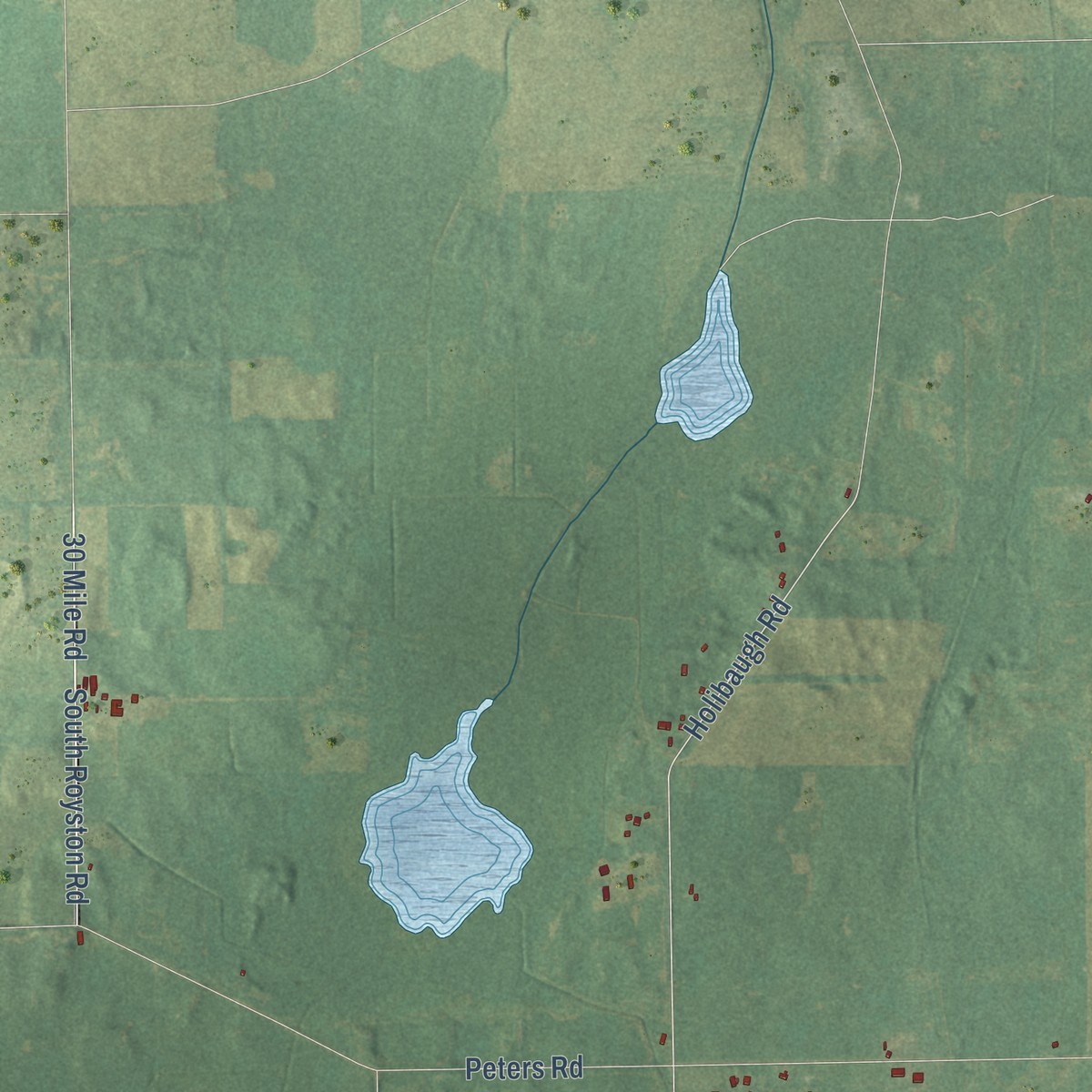 Second close-up of the map of Springport, Jackson County, Michigan print showing more streets and buildings