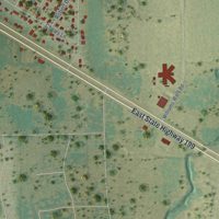 Second close-up of the map of Springtown, Texas print showing more streets and buildings