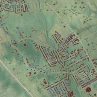 Second close-up of the map of St. Andrews, South Carolina print showing more streets and buildings