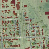 Second close-up of the map of St. Anne, Illinois print showing more streets and buildings