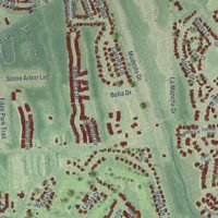 Second close-up of the map of St. Augustine Shores, Florida print showing more streets and buildings