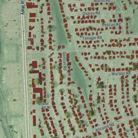Second close-up of the map of St. Augustine South, Florida print showing more streets and buildings