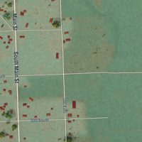 Second close-up of the map of St. Charles, Idaho print showing more streets and buildings