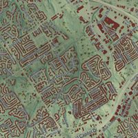 Second close-up of the map of St. Charles, Missouri print showing more streets and buildings