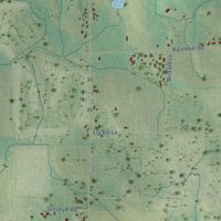 Second close-up of the map of St. Florian, Alabama print showing more streets and buildings