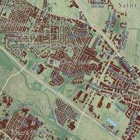 Second close-up of the map of St. George, Louisiana print showing more streets and buildings