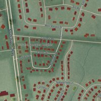 Second close-up of the map of St. Georges, Delaware print showing more streets and buildings