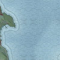 Second close-up of the map of St. Ignace, Mackinac County, Michigan print showing more streets and buildings