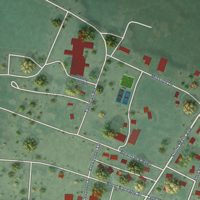 Second close-up of the map of St. Ignatius, Montana print showing more streets and buildings