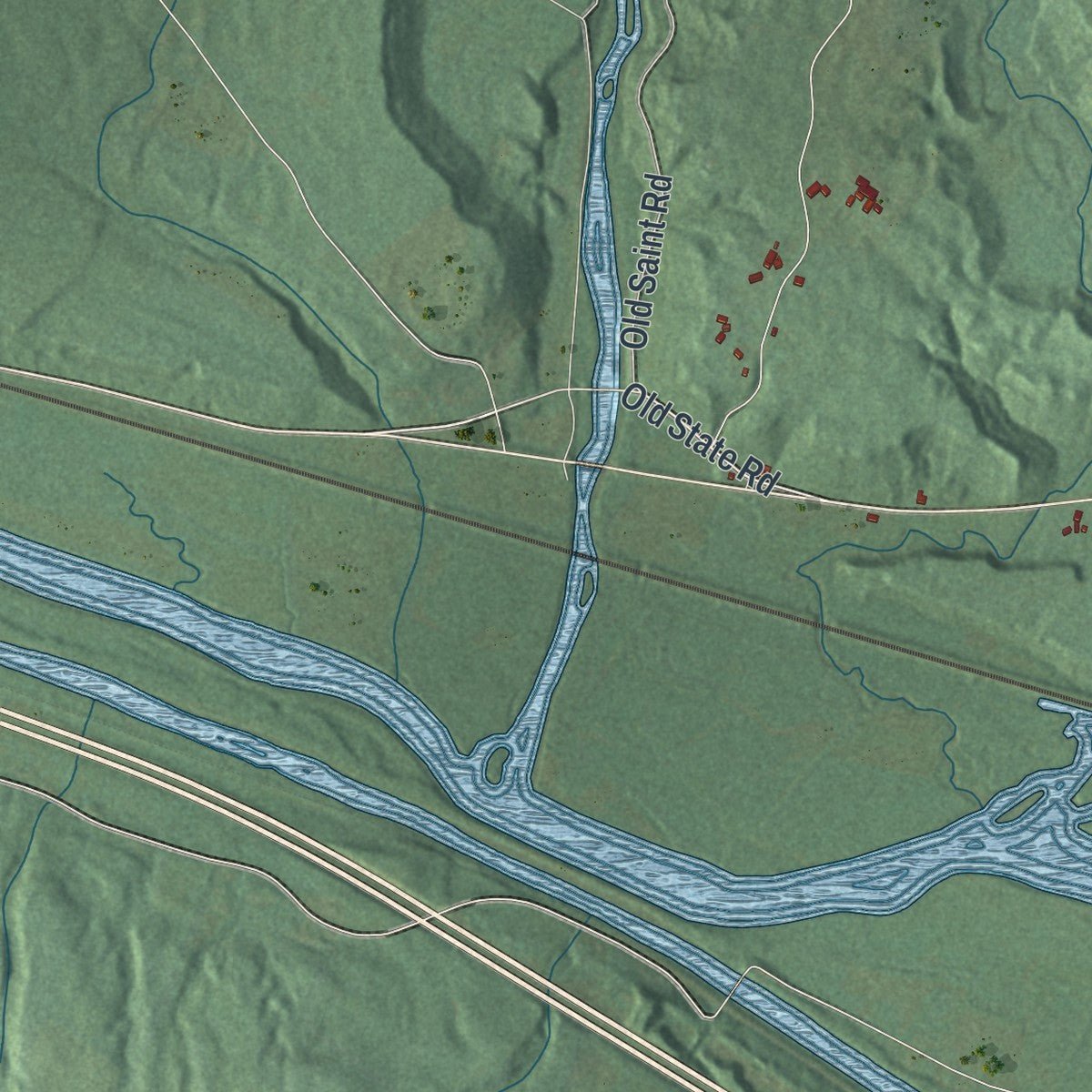 Second close-up of the map of St. Johnsville, New York print showing more streets and buildings
