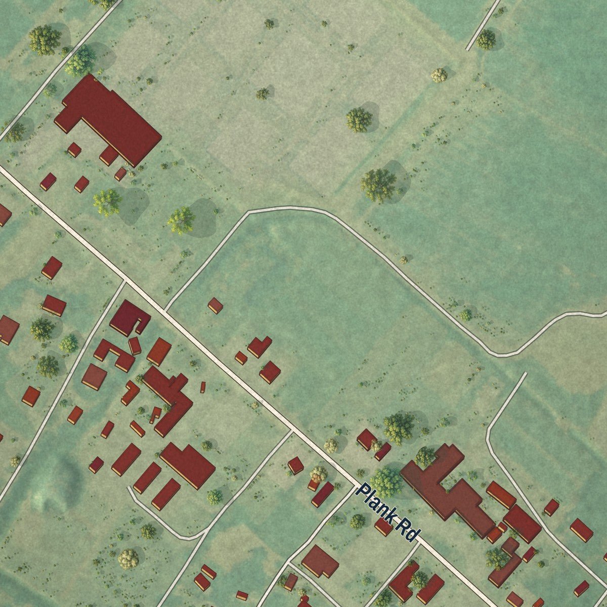 Second close-up of the map of St. Joseph, Louisiana print showing more streets and buildings