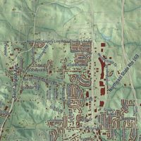 Second close-up of the map of St. Joseph, Missouri print showing more streets and buildings