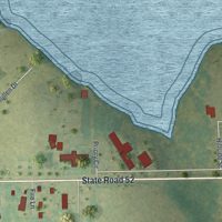 Second close-up of the map of St. Leo, Florida print showing more streets and buildings