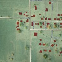 Second close-up of the map of St. Libory, Illinois print showing more streets and buildings