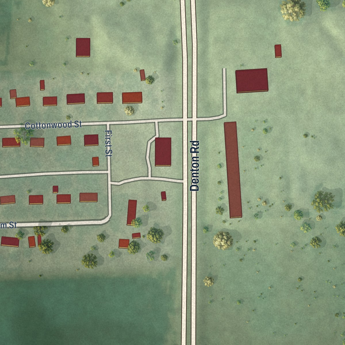 Second close-up of the map of St. Libory, Nebraska print showing more streets and buildings