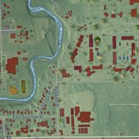 Second close-up of the map of St. Louis, Michigan print showing more streets and buildings