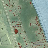 Second close-up of the map of St. Lucie Village, Florida print showing more streets and buildings