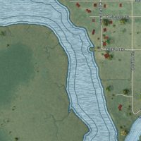 Second close-up of the map of St. Marks, Florida print showing more streets and buildings