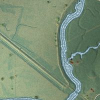 Second close-up of the map of St. Maurice, Louisiana print showing more streets and buildings