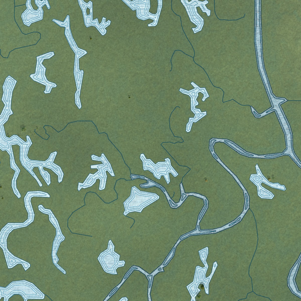 Second close-up of the map of St. Michael, Alaska print showing more streets and buildings