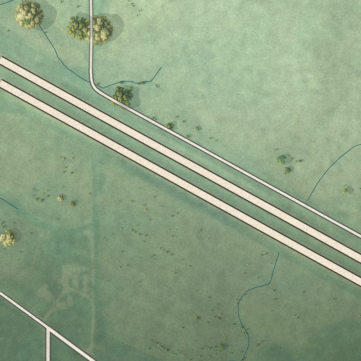 Second close-up of the map of St. Omer, Indiana print showing more streets and buildings