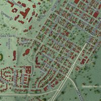 Second close-up of the map of St. Peter, Minnesota print showing more streets and buildings