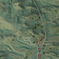Second close-up of the map of St. Pierre, Montana print showing more streets and buildings