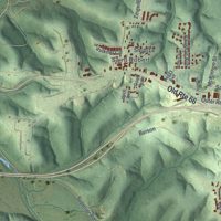 Second close-up of the map of St. Robert, Missouri print showing more streets and buildings