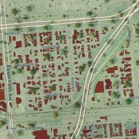 Second close-up of the map of St. Roch, Louisiana print showing more streets and buildings