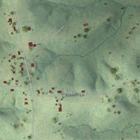 Second close-up of the map of St. Thomas, Missouri print showing more streets and buildings