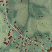 Second close-up of the map of St. Wendel, Indiana print showing more streets and buildings